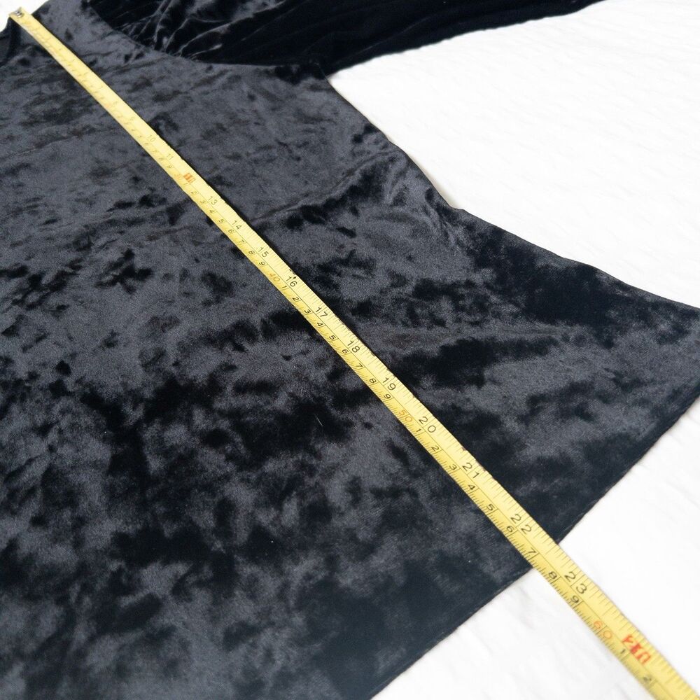 Black Velvet Puff Long Sleeves Top Marc New York Size L - Picture 9 of 10